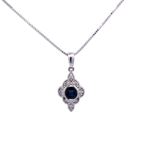 Primary image for the Sapphire & Diamond Milgrain Pendant Auction Item