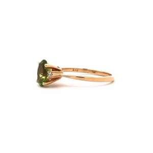 Secondary image for the Oval Peridot and Diamond Ring Auction Item