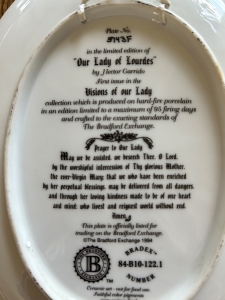 Secondary image for the Our Lady Of Lourdes Collectors Plate Auction Item