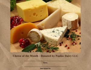 Primary image for the Cheese of the Month- donated by Paulus Dairy LLC Auction Item