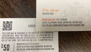 Secondary image for the Brighton Gate Restaurant Gift Card Auction Item