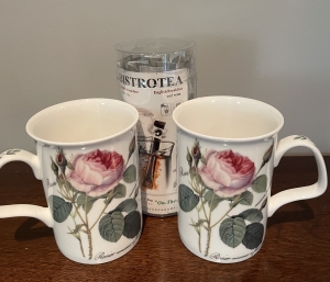 Primary image for the Two Rose Tea Mugs & Bistro English Breakfast Tea Auction Item