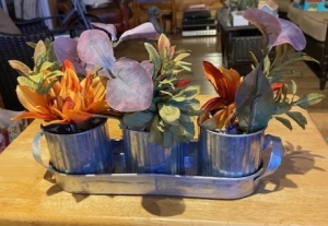 Primary image for the Artificial Flowers In Three Tins With A Tray Auction Item