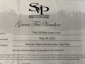 Secondary image for the Shelter Valley Pines Golf Club Green Fees For Four Auction Item