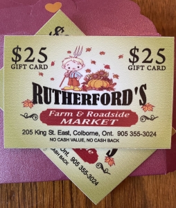 Secondary image for the $25.00 Gift Card - Rutherford's Farm & Roadside Market Auction Item