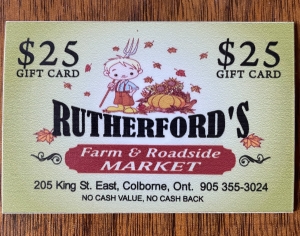 Primary image for the $25.00 Gift Card - Rutherford's Farm & Roadside Market Auction Item