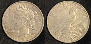 Primary image for the 1924 Peace Dollar (Philadephia Mint) Auction Item