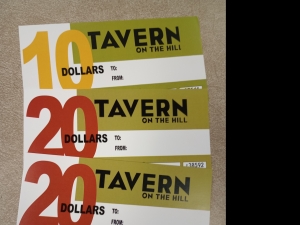 Primary image for the Item #4 $50 Tavern on the Hill Certificates Auction Item