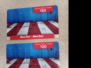 Primary image for the Item #24 2 $20.00 Kwik Trip Gift Cards Auction Item