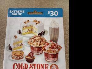 Primary image for the Item #25 3 $10 Gift Cards to Cold Stone Creamery Auction Item