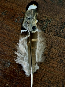 Primary image for the Hand Painted Feather Art  - Wolf (small) Auction Item