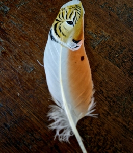 Primary image for the Hand Painted Feather Art  -Tiger Auction Item