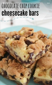 Primary image for the Chocolate Chip Cookie Dough Cream Cheese Bars made by Mrs. Kevin Carter Auction Item