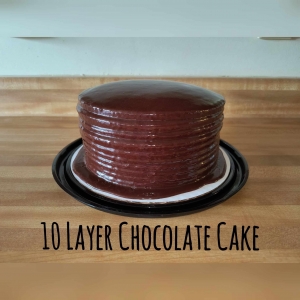 Primary image for the 10 Layer Chocolate Cake made by Dawn Carr donated by Mekayla Robbins Auction Item