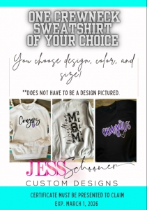 Primary image for the Jess Schooner Custom Designs Certificate #1 Auction Item