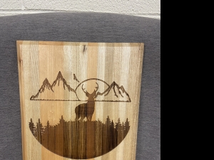 Primary image for the Deer/Mountain Wood Cutting Board Auction Item