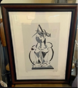 Primary image for the Lady Large Numbered Etching Framed with Letter Authenticity Auction Item